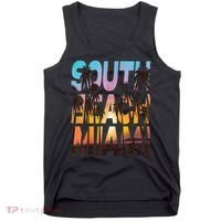 South Beach Miami Sunset I Love Miami Beach Souvenir Tank Top thumb 0