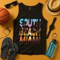 South Beach Miami Sunset I Love Miami Beach Souvenir Tank Top thumb 4