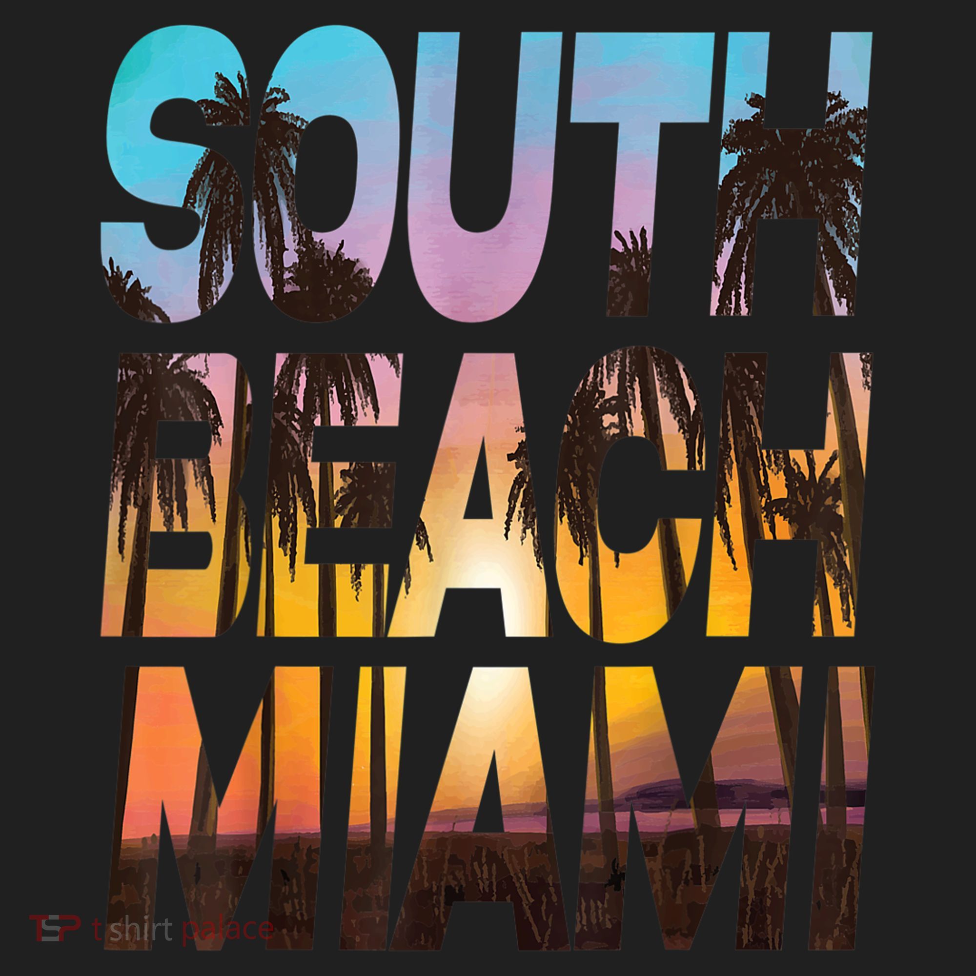 South Beach Miami Sunset I Love Miami Beach Souvenir Golf Towel
