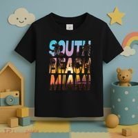 South Beach Miami Sunset I Love Miami Beach Souvenir Toddler T-Shirt thumb 3