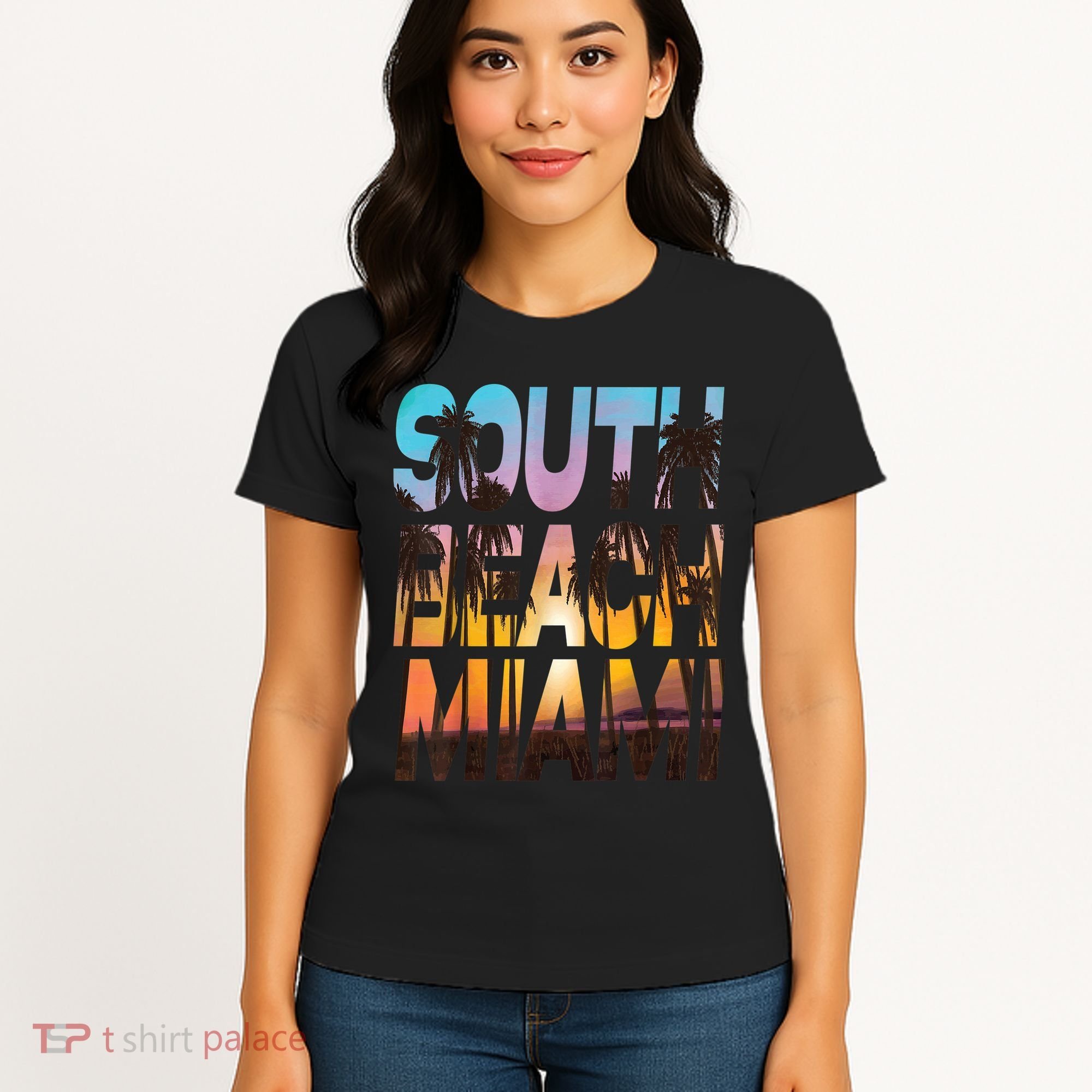 South Beach Miami Sunset I Love Miami Beach Souvenir Women's T-Shirt