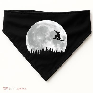 Snow Boarding Moon Cool Sport Hobby USA-Made Doggie Bandana