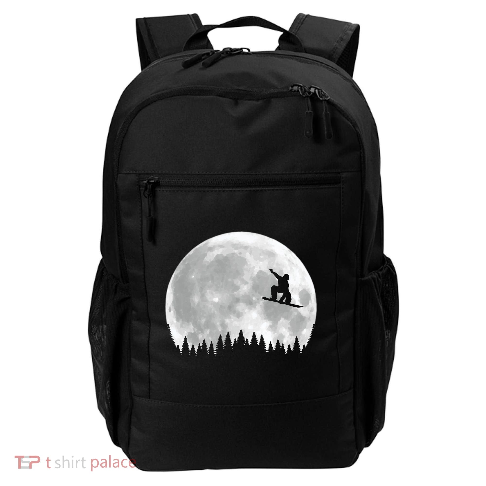Snow Boarding Moon Cool Sport Hobby Backpack