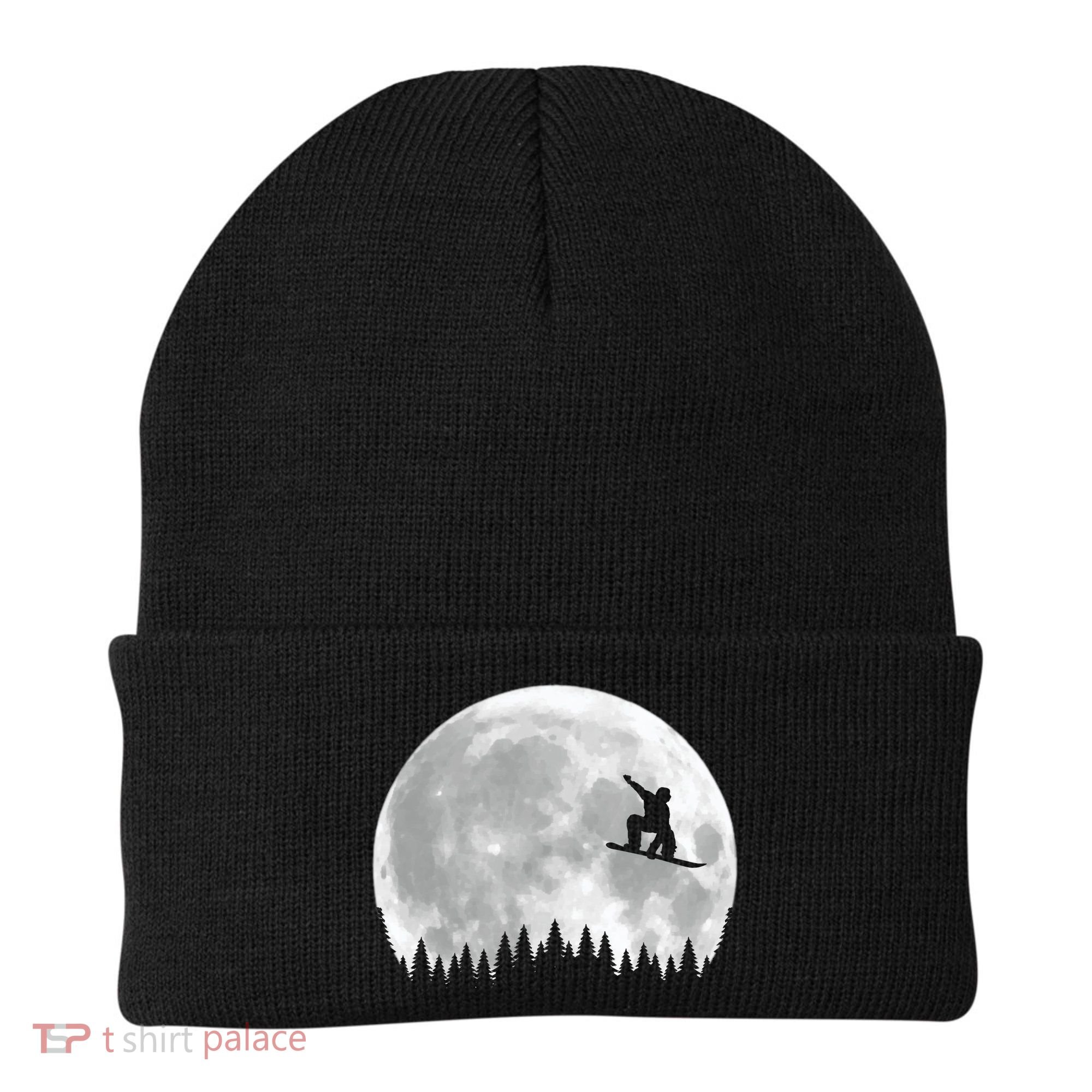 Snow Boarding Moon Cool Sport Hobby Beanie