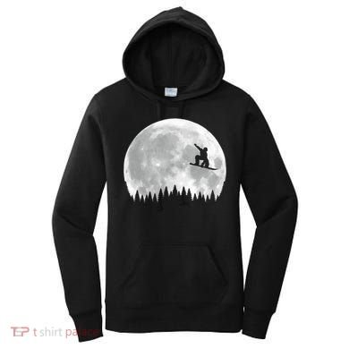 Snow Boarding Moon Cool Sport Hobby Women's Hoodie