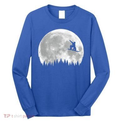 Snow Boarding Moon Cool Sport Hobby Long Sleeve Shirt