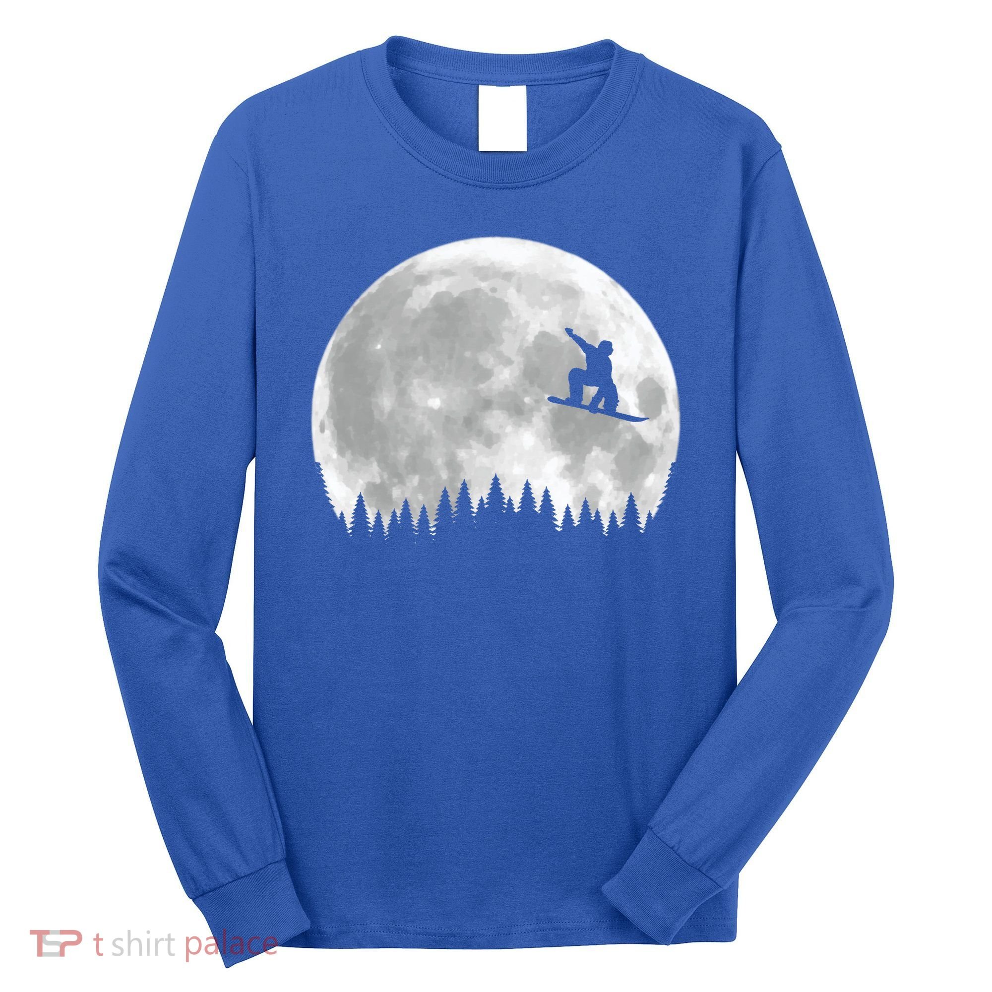 Snow Boarding Moon Cool Sport Hobby Long Sleeve Shirt
