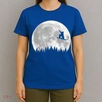 Snow Boarding Moon Cool Sport Hobby T-Shirt thumb 4