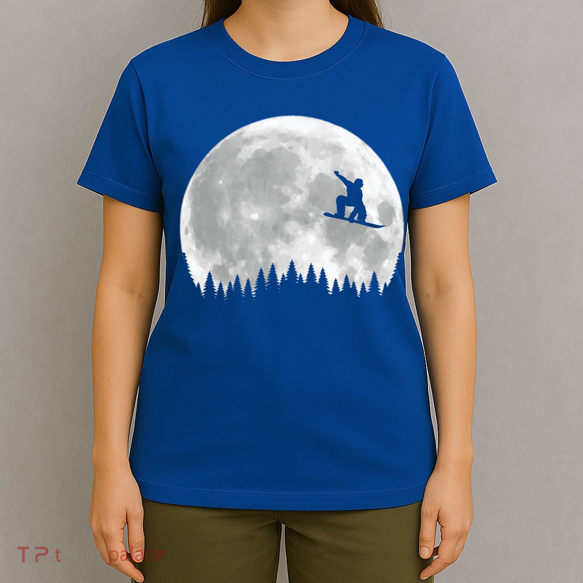 Snow Boarding Moon Cool Sport Hobby T-Shirt