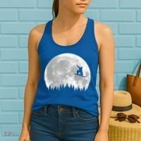 Snow Boarding Moon Cool Sport Hobby Women's Tank Top thumb 2