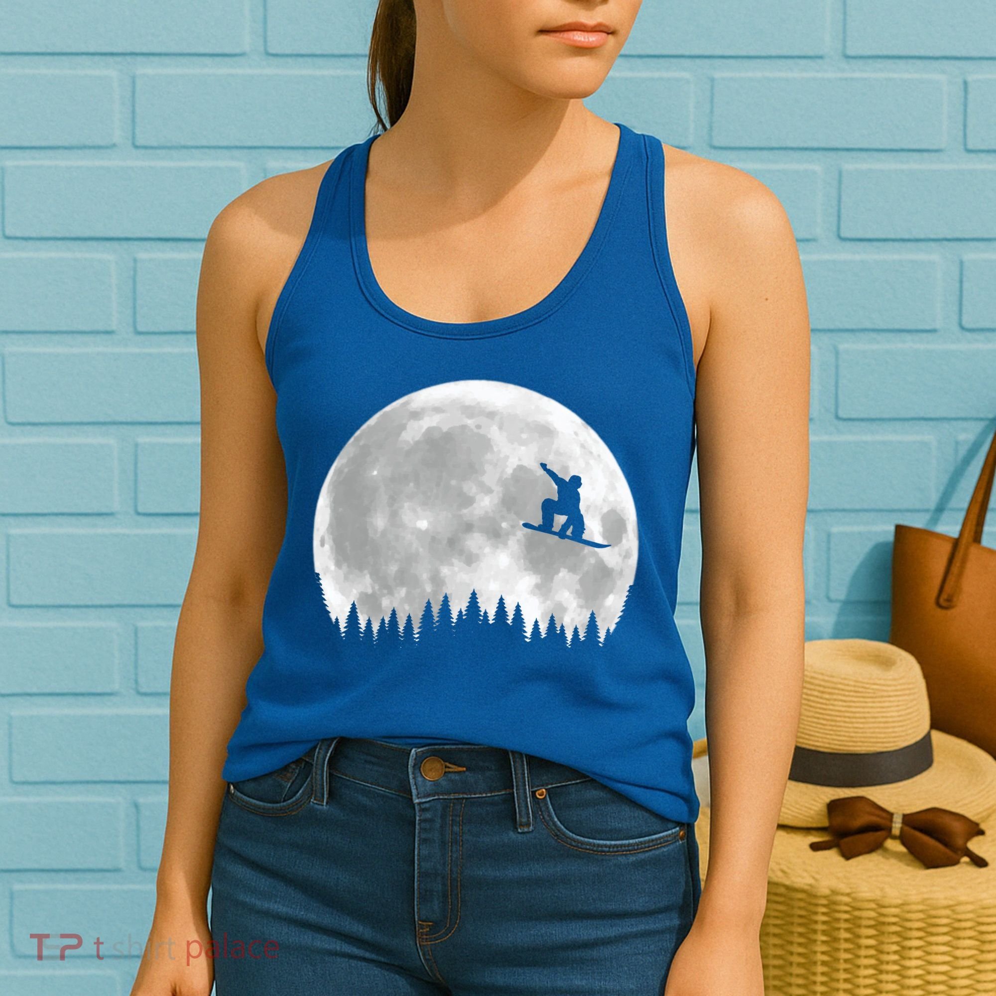 Snow Boarding Moon Cool Sport Hobby Women's Tank Top