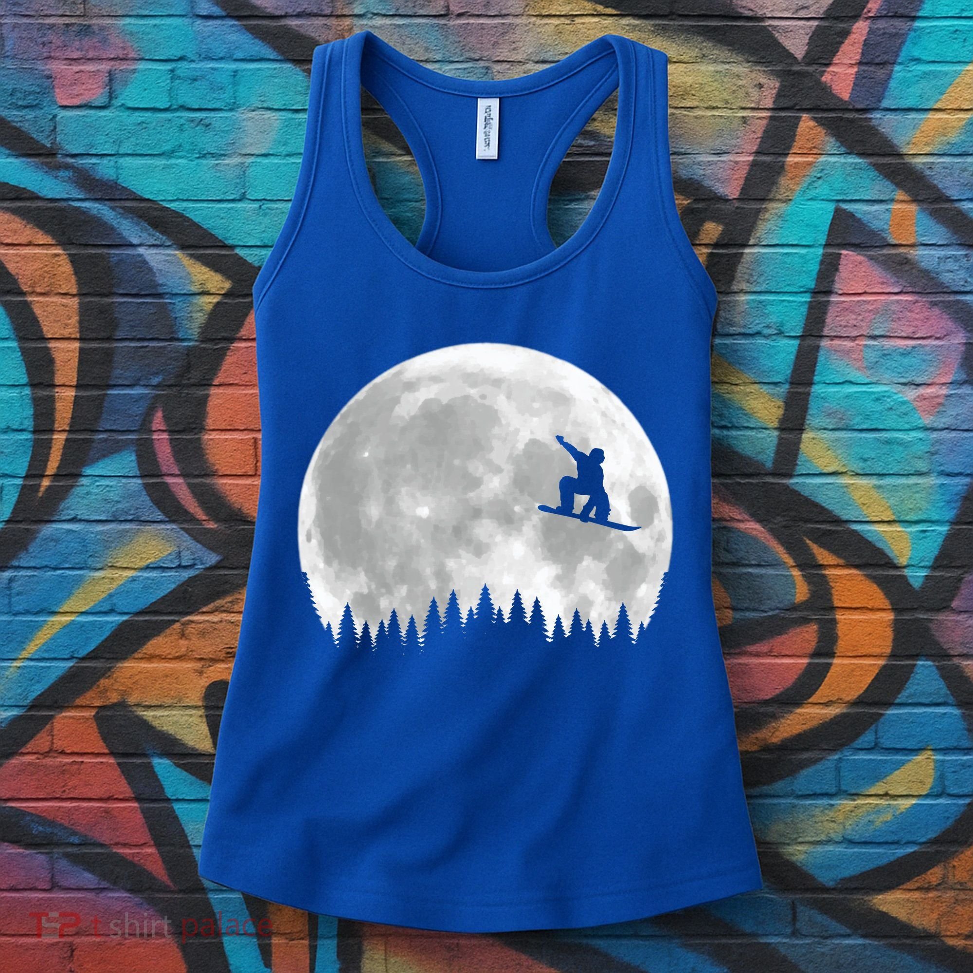 Snow Boarding Moon Cool Sport Hobby Women's Tank Top
