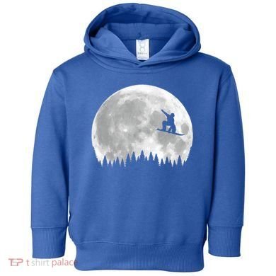 Snow Boarding Moon Cool Sport Hobby Toddler Hoodie