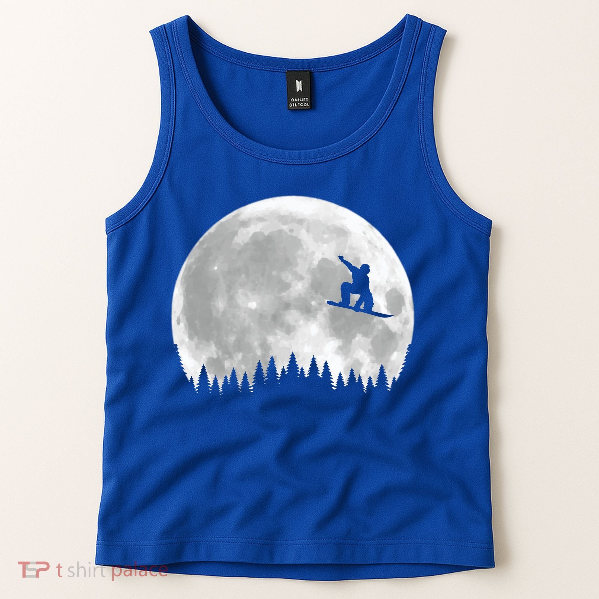 Snow Boarding Moon Cool Sport Hobby Tank Top