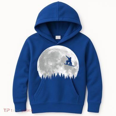 Snow Boarding Moon Cool Sport Hobby Kids Hoodie