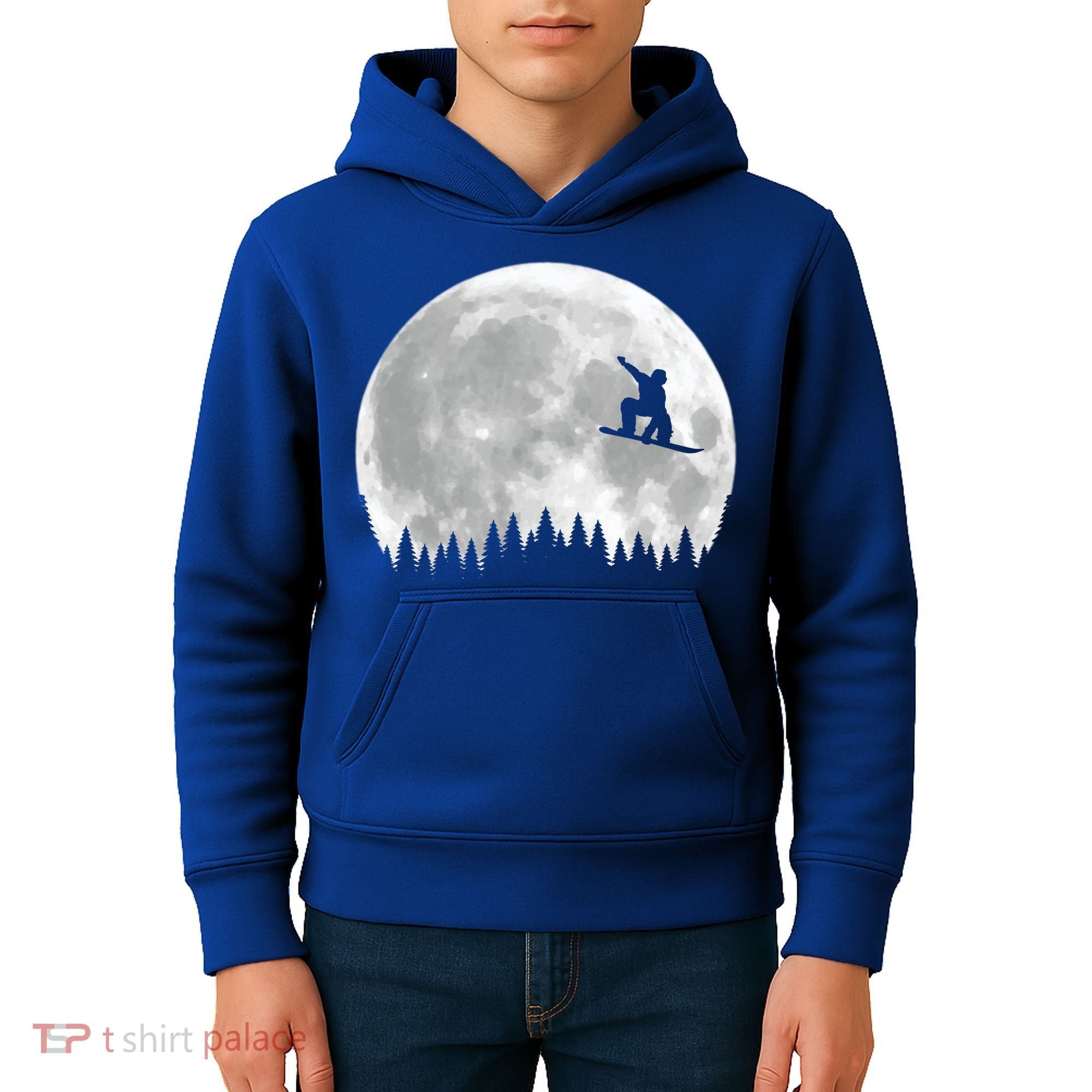 Snow Boarding Moon Cool Sport Hobby Kids Hoodie