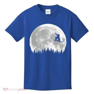 Snow Boarding Moon Cool Sport Hobby Kids T-Shirt