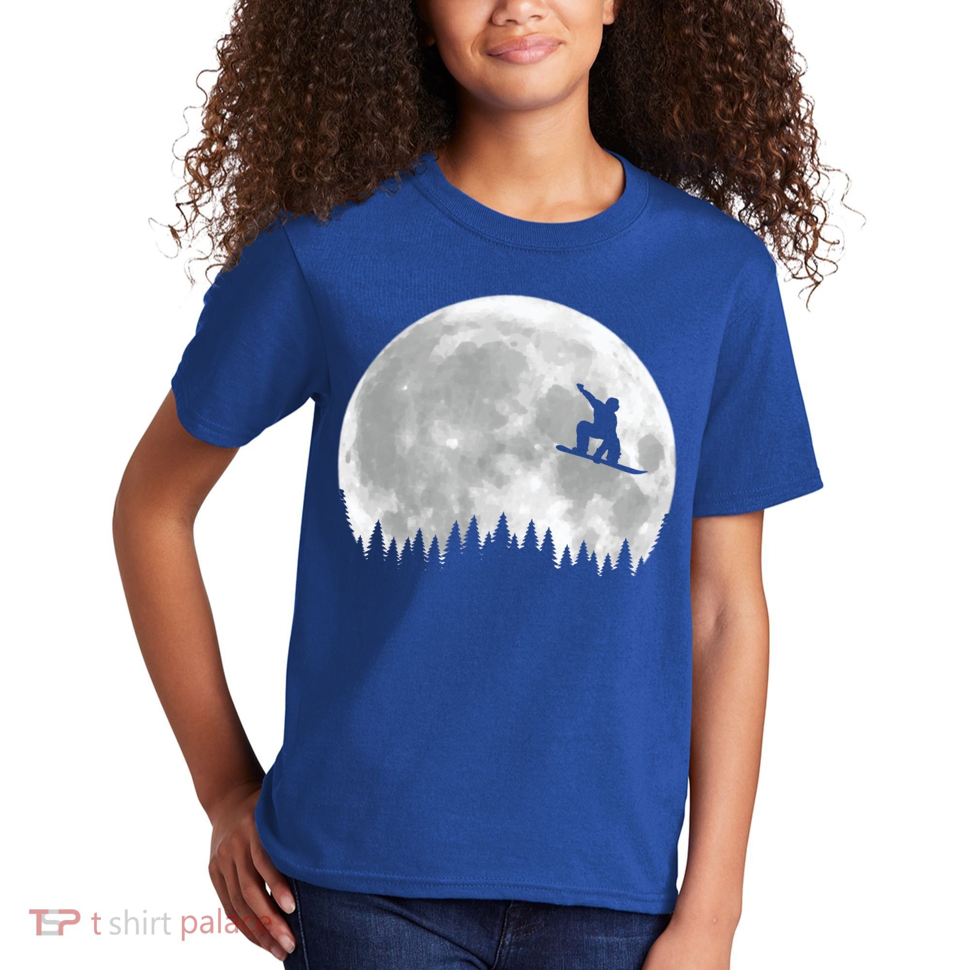 Snow Boarding Moon Cool Sport Hobby Kids T-Shirt
