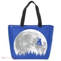 Snow Boarding Moon Cool Sport Hobby Tote Bag thumb 0