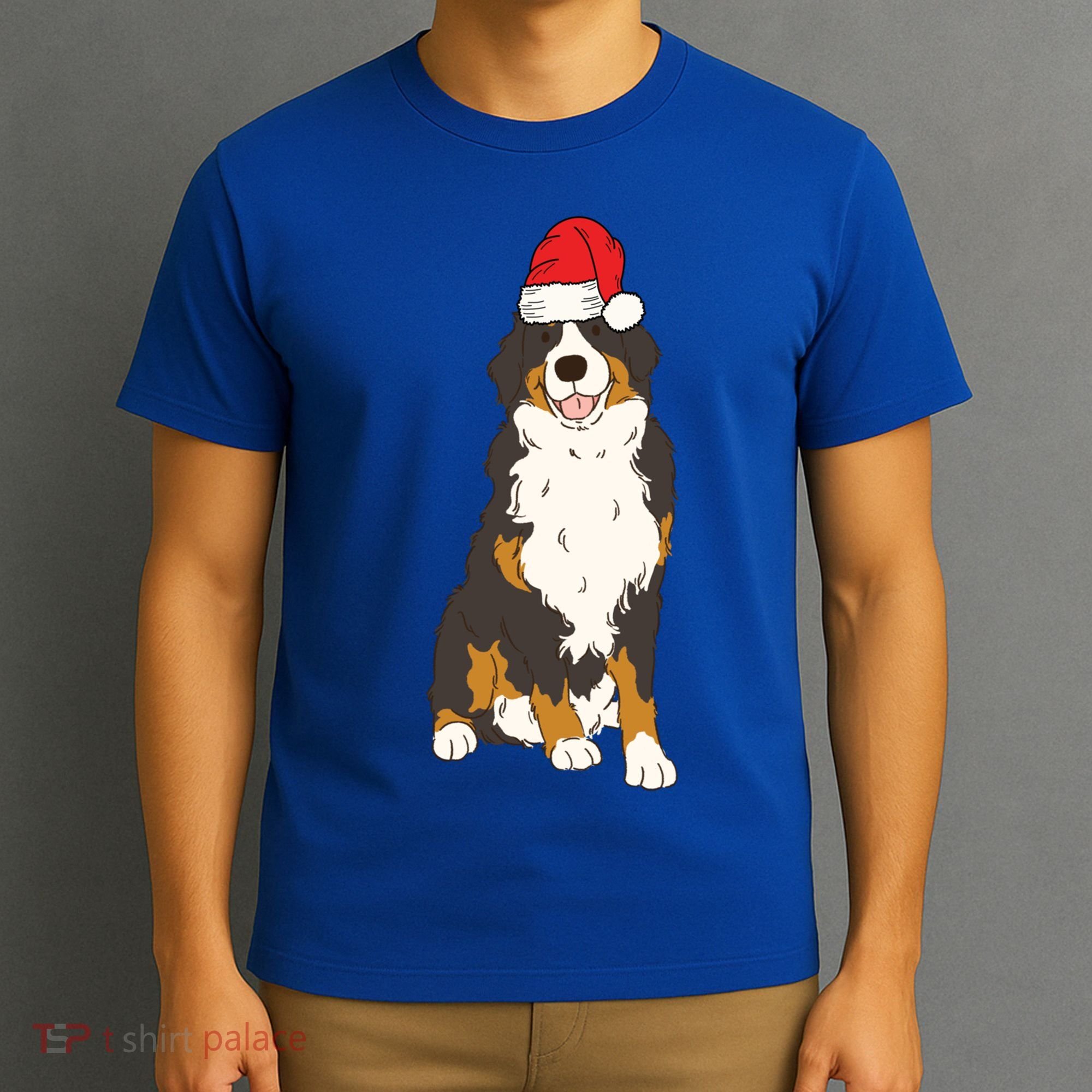 Santa Bernese Mountain Dog Winter Christmas Dog Mom Holiday Great Gift T-Shirt