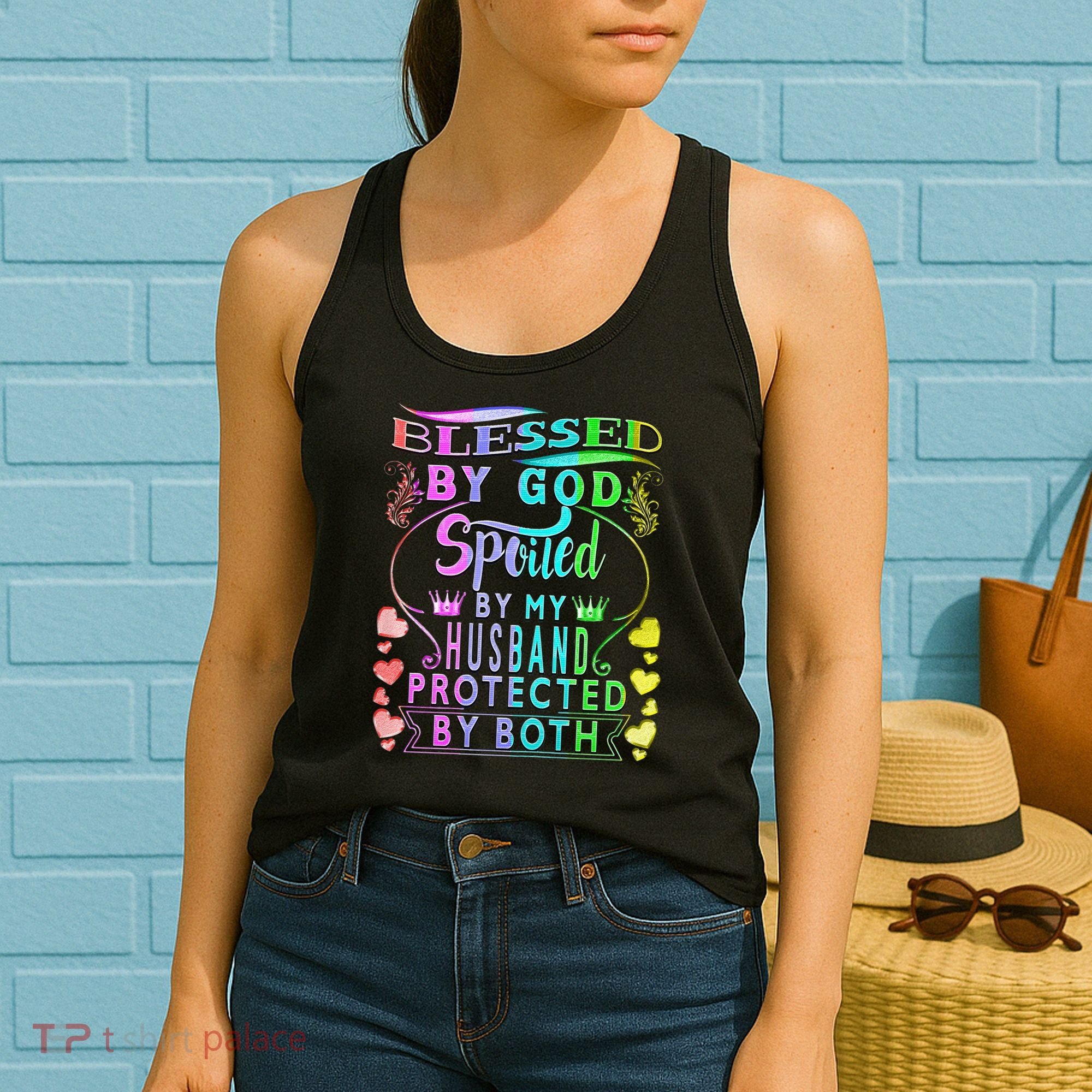 Spoiled By My Husband Blessed By God Wife Gifts From Husband Women's Tank Top