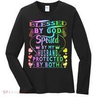 Spoiled By My Husband Blessed By God Wife Gifts From Husband Women's Long Sleeve Shirt thumb 0