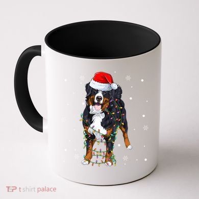 Santa Bernese Mountain Dog Xmas Tree Light Merry Christmas Great Gift Coffee Mug