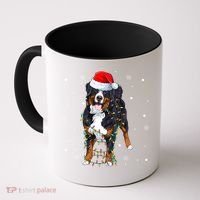 Santa Bernese Mountain Dog Xmas Tree Light Merry Christmas Great Gift Coffee Mug thumb 0
