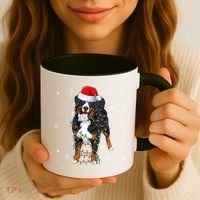 Santa Bernese Mountain Dog Xmas Tree Light Merry Christmas Great Gift Coffee Mug thumb 3