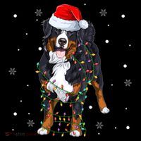 Santa Bernese Mountain Dog Xmas Tree Light Merry Christmas Great Gift Coffee Mug thumb 5