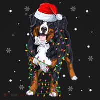 Santa Bernese Mountain Dog Xmas Tree Light Merry Christmas Great Gift Women's Hoodie thumb 2