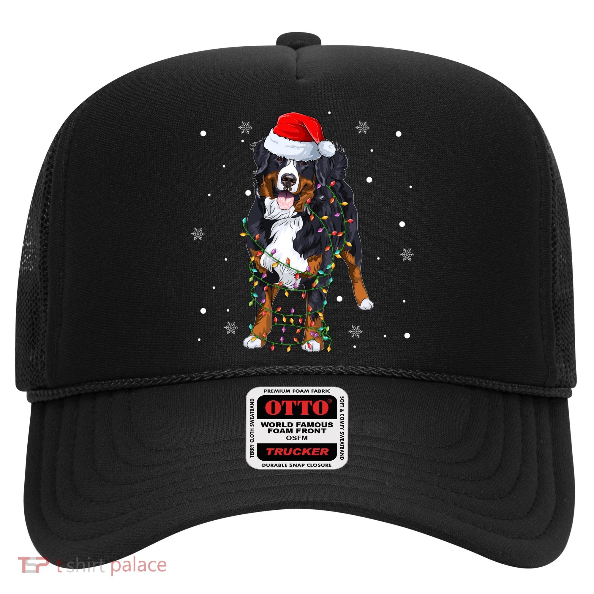 Santa Bernese Mountain Dog Xmas Tree Light Merry Christmas Great Gift Hat