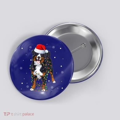 Santa Bernese Mountain Dog Xmas Tree Light Merry Christmas Great Gift Button