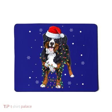 Santa Bernese Mountain Dog Xmas Tree Light Merry Christmas Great Gift Mousepad