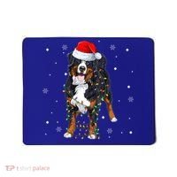 Santa Bernese Mountain Dog Xmas Tree Light Merry Christmas Great Gift Mousepad thumb 0