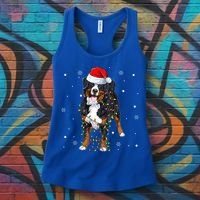 Santa Bernese Mountain Dog Xmas Tree Light Merry Christmas Great Gift Women's Tank Top thumb 3
