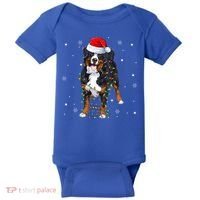 Santa Bernese Mountain Dog Xmas Tree Light Merry Christmas Great Gift Baby Bodysuit thumb 0
