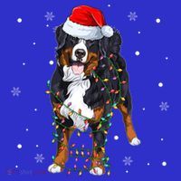 Santa Bernese Mountain Dog Xmas Tree Light Merry Christmas Great Gift Baby Bodysuit thumb 2