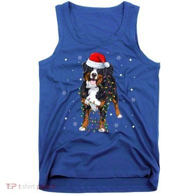 Santa Bernese Mountain Dog Xmas Tree Light Merry Christmas Great Gift Tank Top
