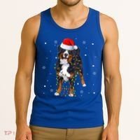 Santa Bernese Mountain Dog Xmas Tree Light Merry Christmas Great Gift Tank Top thumb 3