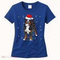 Santa Bernese Mountain Dog Xmas Tree Light Merry Christmas Great Gift Women's T-Shirt thumb 0