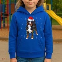 Santa Bernese Mountain Dog Xmas Tree Light Merry Christmas Great Gift Kids Hoodie thumb 3