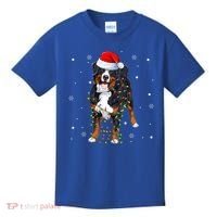 Santa Bernese Mountain Dog Xmas Tree Light Merry Christmas Great Gift Kids T-Shirt thumb 0