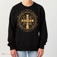 Saint Benedict Medal Catholic Print Women's Sweatshirt thumb 0