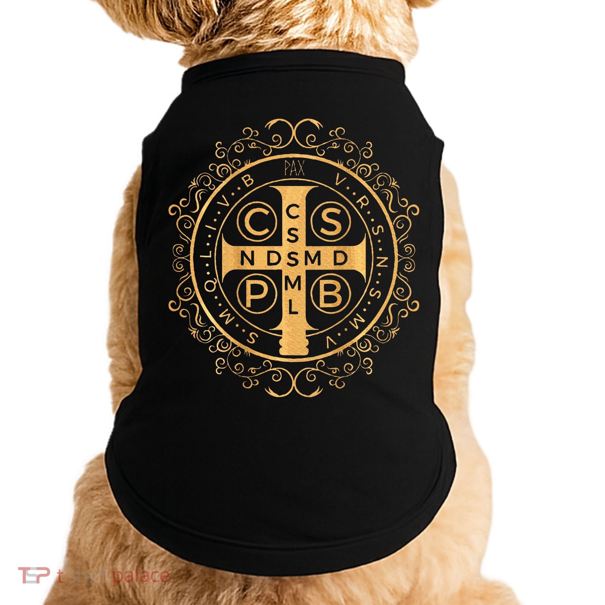 Saint Benedict Medal Catholic Print Doggie Tank