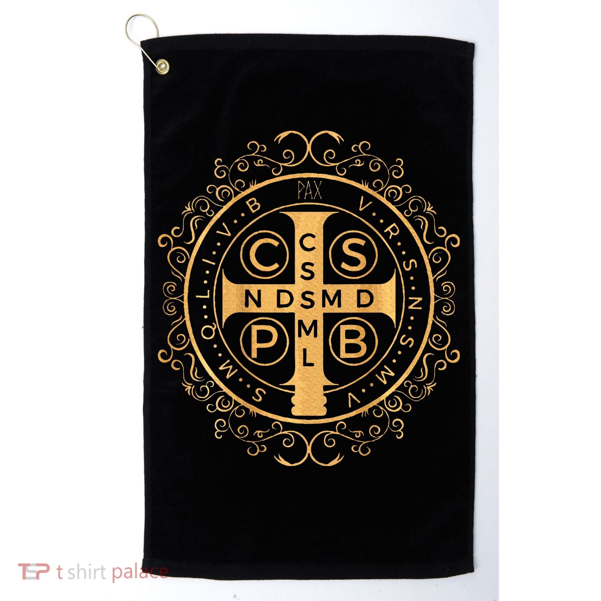 Saint Benedict Medal Catholic Print Golf Towel