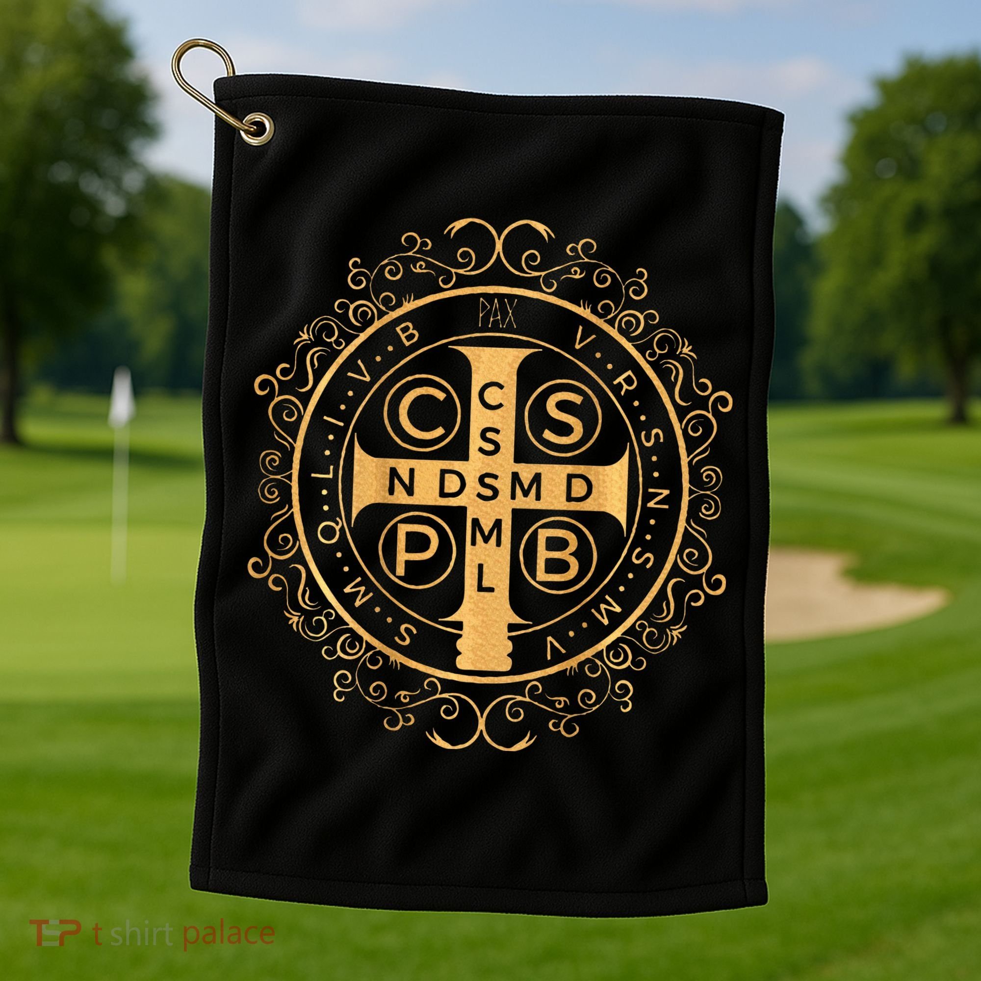 Saint Benedict Medal Catholic Print Golf Towel