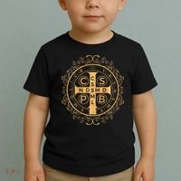 Saint Benedict Medal Catholic Print Toddler T-Shirt thumb 2