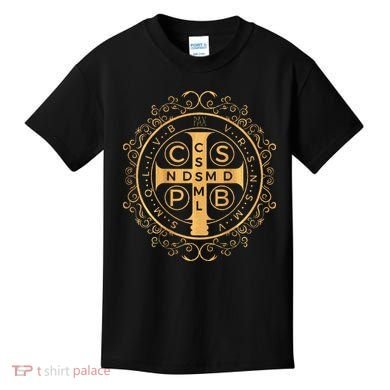 Saint Benedict Medal Catholic Print Kids T-Shirt