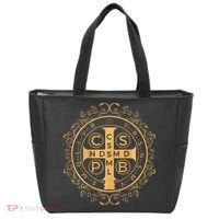 Saint Benedict Medal Catholic Print Tote Bag thumb 0
